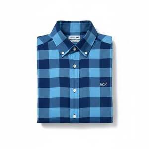 Vineyard Vines Men's Slim Fit Blue Plaid Button Down Shirt Size Small